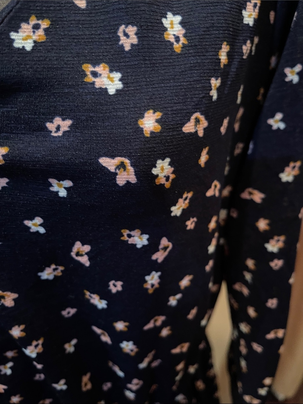 Copper Key Navy Mini Dress with Tiny Cream Floral Print (L) - Picture 3 of 7